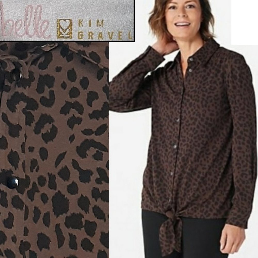 Leopard Print Snap Button Top - image 1